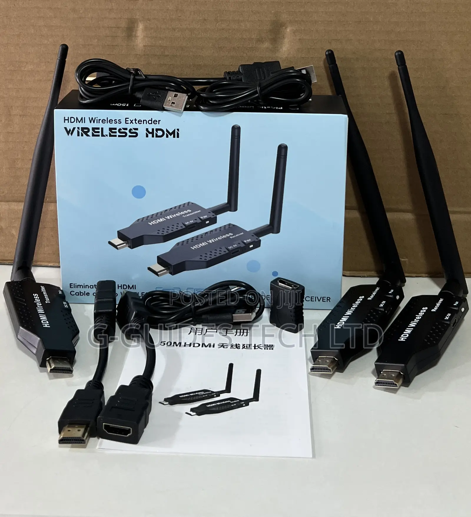 50m Hdmi Wireless Extender 1-Transmitter to 2-Receiver