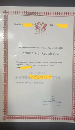 Business Certificate Registration