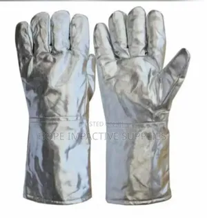 Heat Resistant Aluminised Gloves - 16" Length.