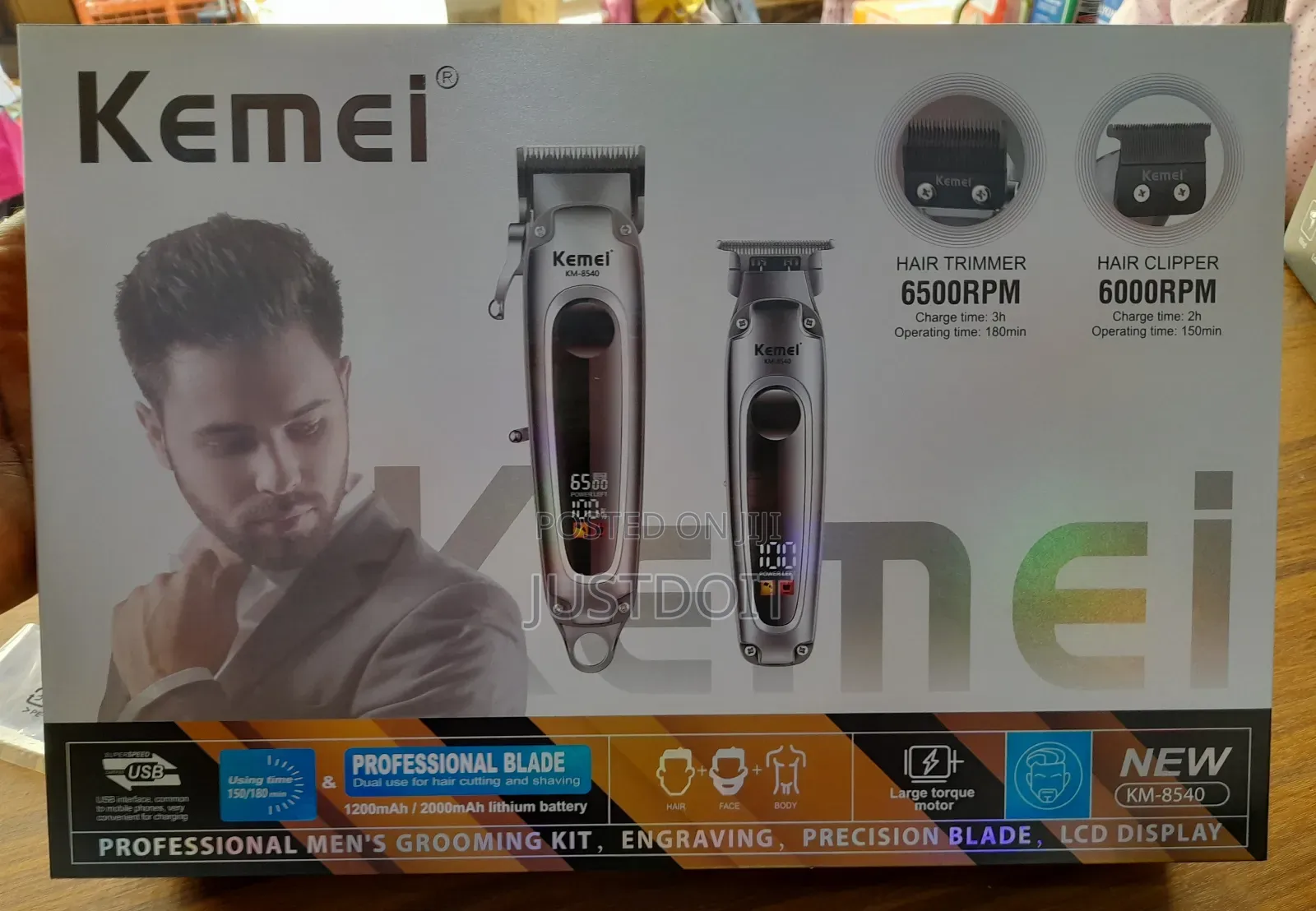 Kemei 8540 2 in 1 Rechargeable Professional Clipper