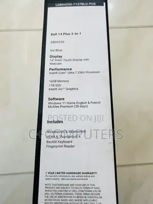 New Laptop Dell Plus 14 16GB Intel Core Ultra 7 SSD 1T