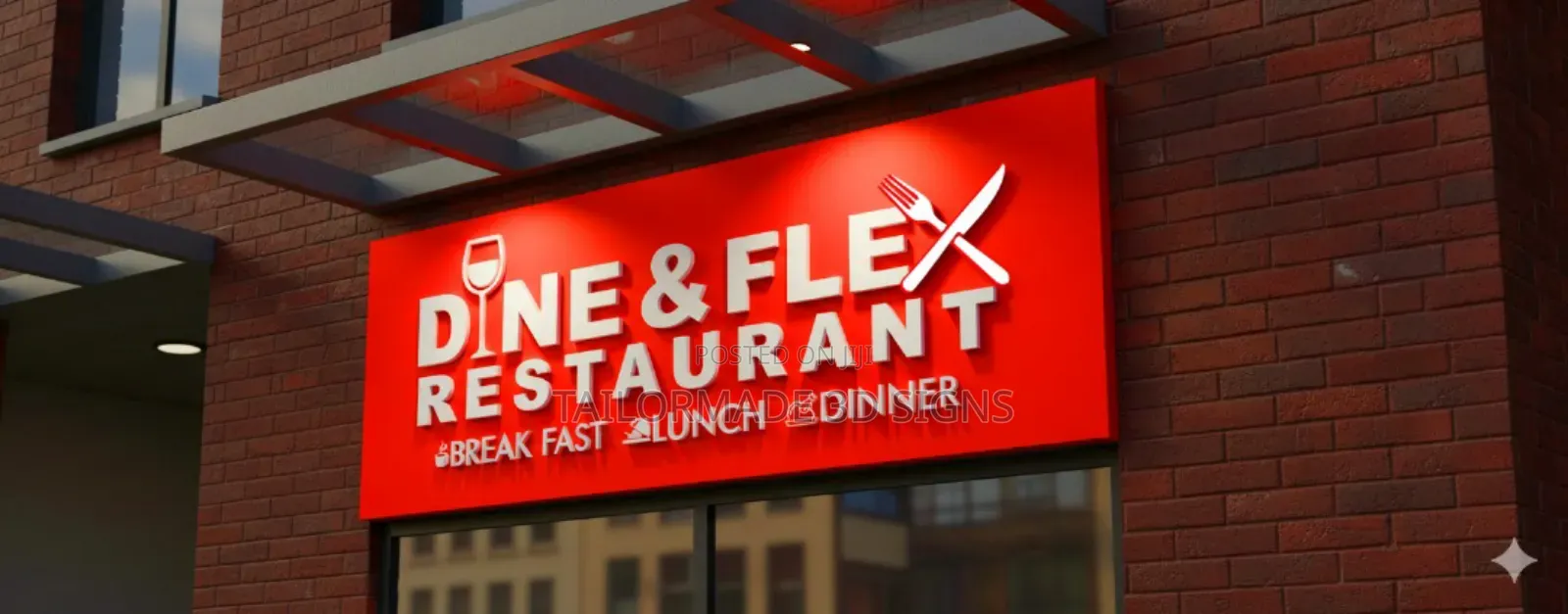 3d Signs Billboards, Banners, Stickers and Neon Lights Work
