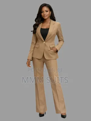 Elegant Turkish 2-piece Ladies' Trousers Suit In Deep Brown