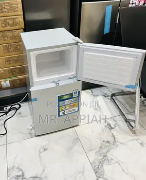 Elegant Gray Nasco 2 Door Table Top Fridge(Nasf2-120)90l