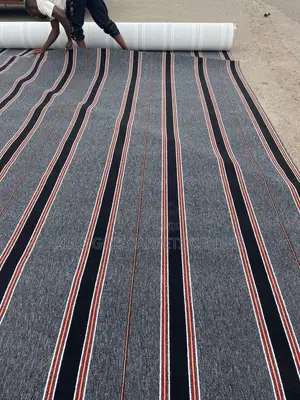 Quality Modern Woolen Carpets / Stripes Gray Carpets