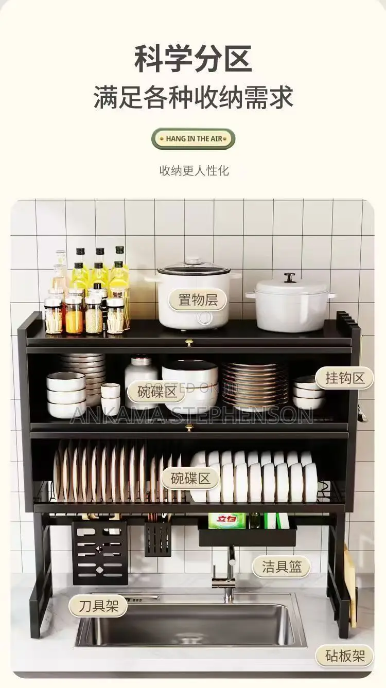 Kitchen Sink Storage Rack, Dishwashing Basin Countertop, Dustproof