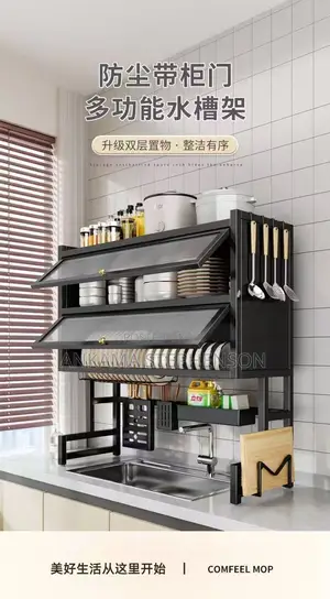 Kitchen Sink Storage Rack, Dishwashing Basin Countertop, Dustproof