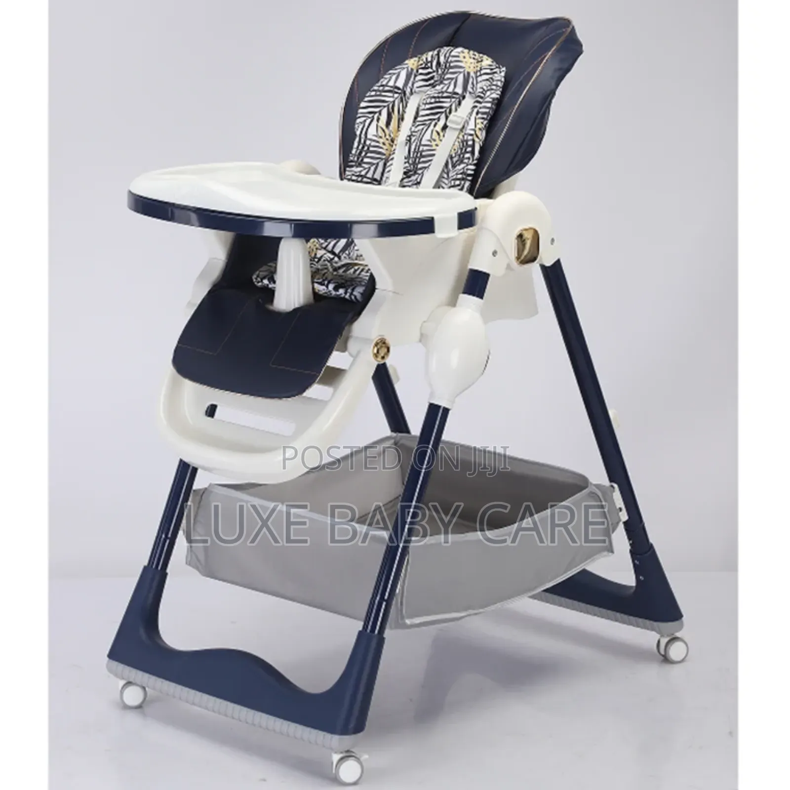 Baby High Chair With Reclining Seat, Adjustments, Detachable Tray.