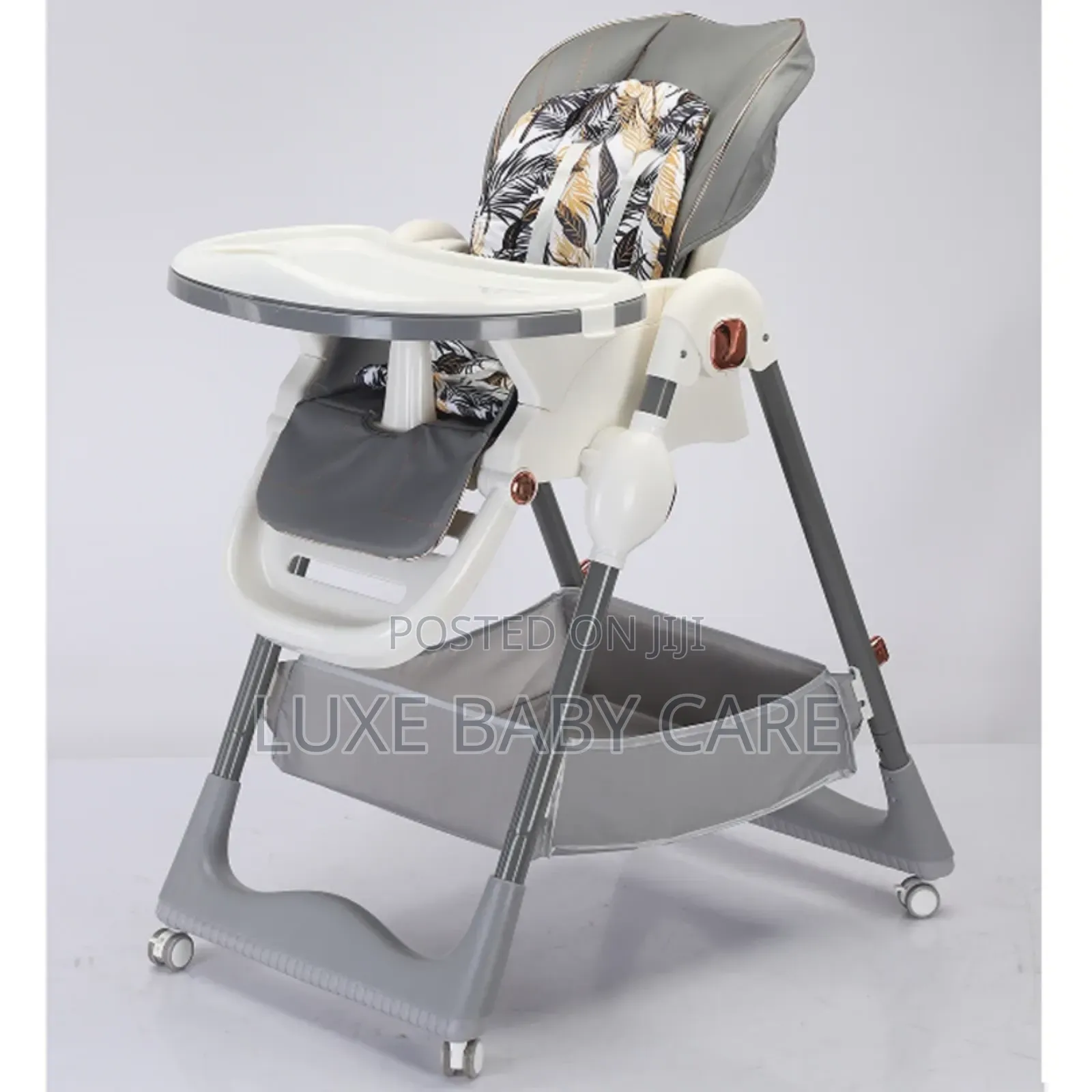 Baby High Chair With Reclining Seat, Adjustments, Detachable Tray.