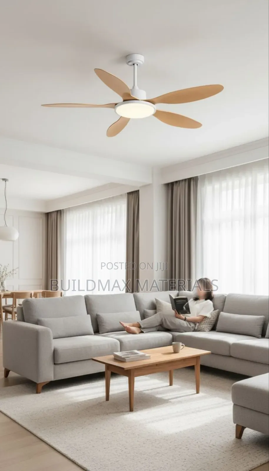 56 Inches Inverter Dc Motor Commercial Fan With Lamp