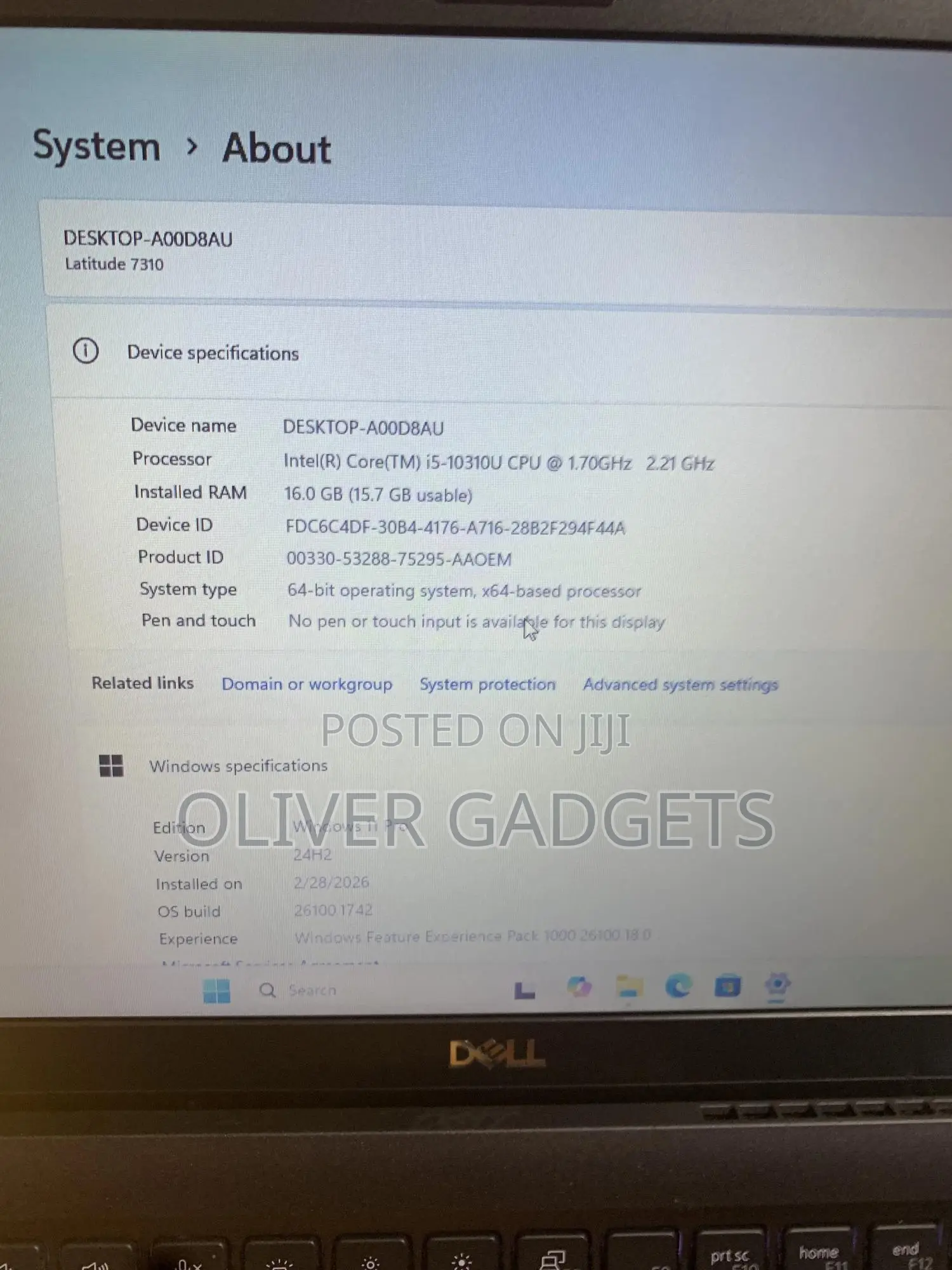 Laptop Dell Latitude 7310 16GB Intel Core i5 SSD 256GB