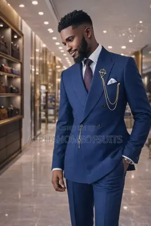 Executive Pinstripes Breasted Suits Available in Stock