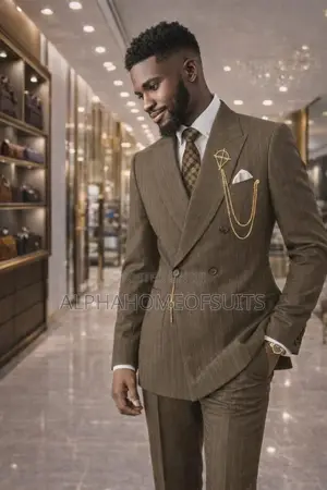 Executive Pinstripes Breasted Suits Available in Stock