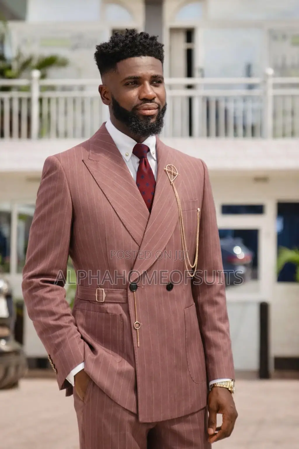 Executive Pinstripes Breasted Suits Available in Stock