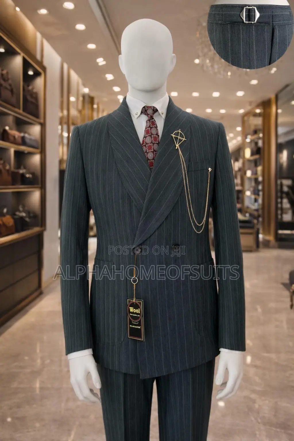 Executive Pinstripes Breasted Suits Available in Stock