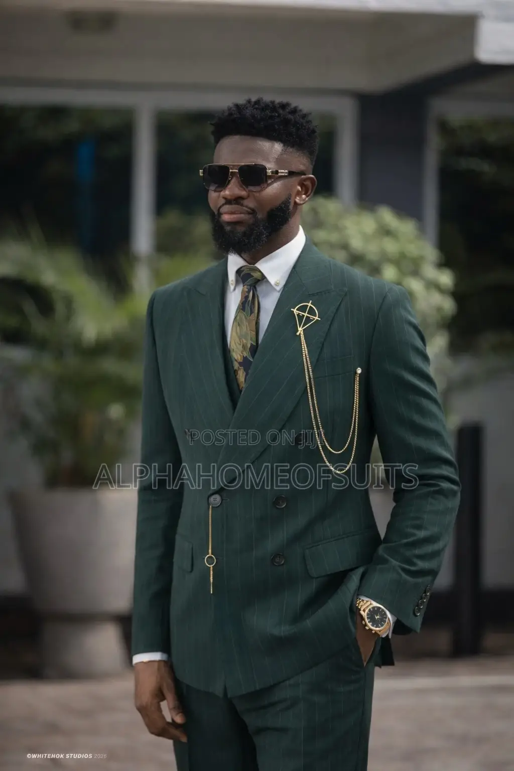 Executive Pinstripes Breasted Suits Available in Stock