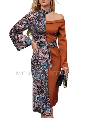 Paisley Charm Off-Shoulder Dress