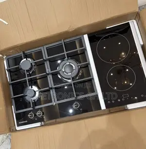 Choose Black Inbuilt 90cm 3 Gas With 2 Electric Kenwood Tempered Hob