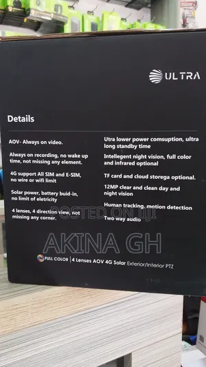 Ultra Aov 4g 4 Lens Solar PTZ Exterior and Interior Camera