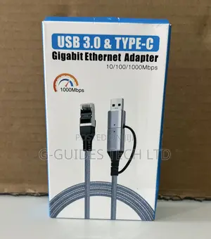 2 in 1 Usb 3.0 and Type-C Gigabit Ethernet Adapter Console Cable
