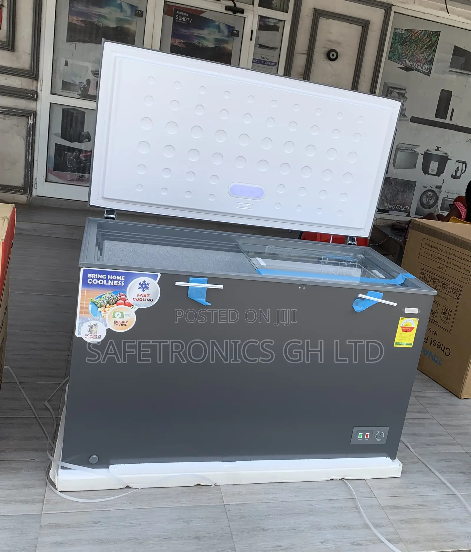 Nasco Lock and Key 380 Liters Singledoor Grey Nas-420 Freeezer