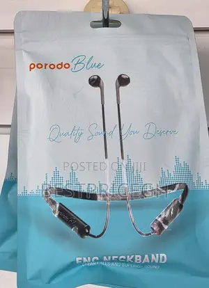 Porodo Blue Enc Neckband Apple Buds Earphones