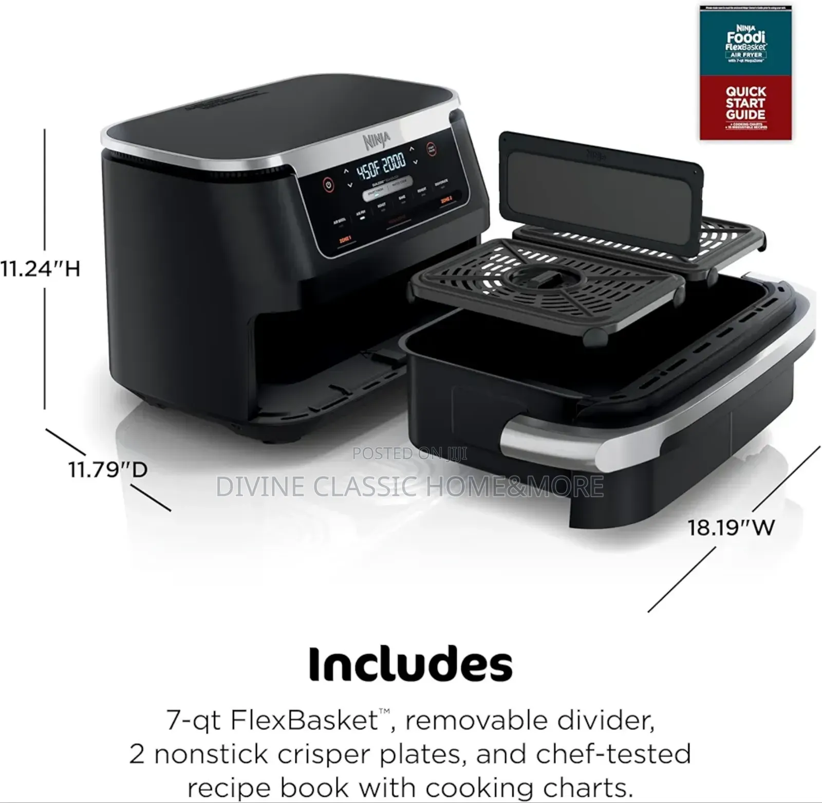 Ninja Foodi 6-in-1 Flexbasket Air Fryer With 7-Qt Megazone 10.4lit