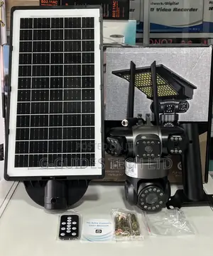 Aov 4g Solar-Powered Street Light Security Camera 4-Lens