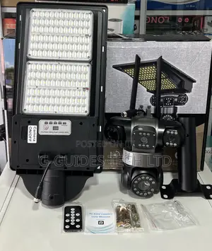 Aov 4g Solar-Powered Street Light Security Camera 4-Lens