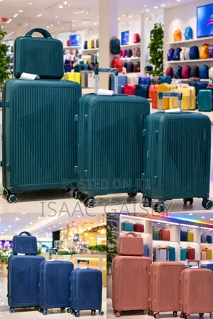 4set Classy Durable Anticrake Luggages With Cosmetic Bags in Collage