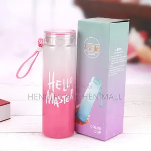 Colourful Glass Water Bottle 400ml