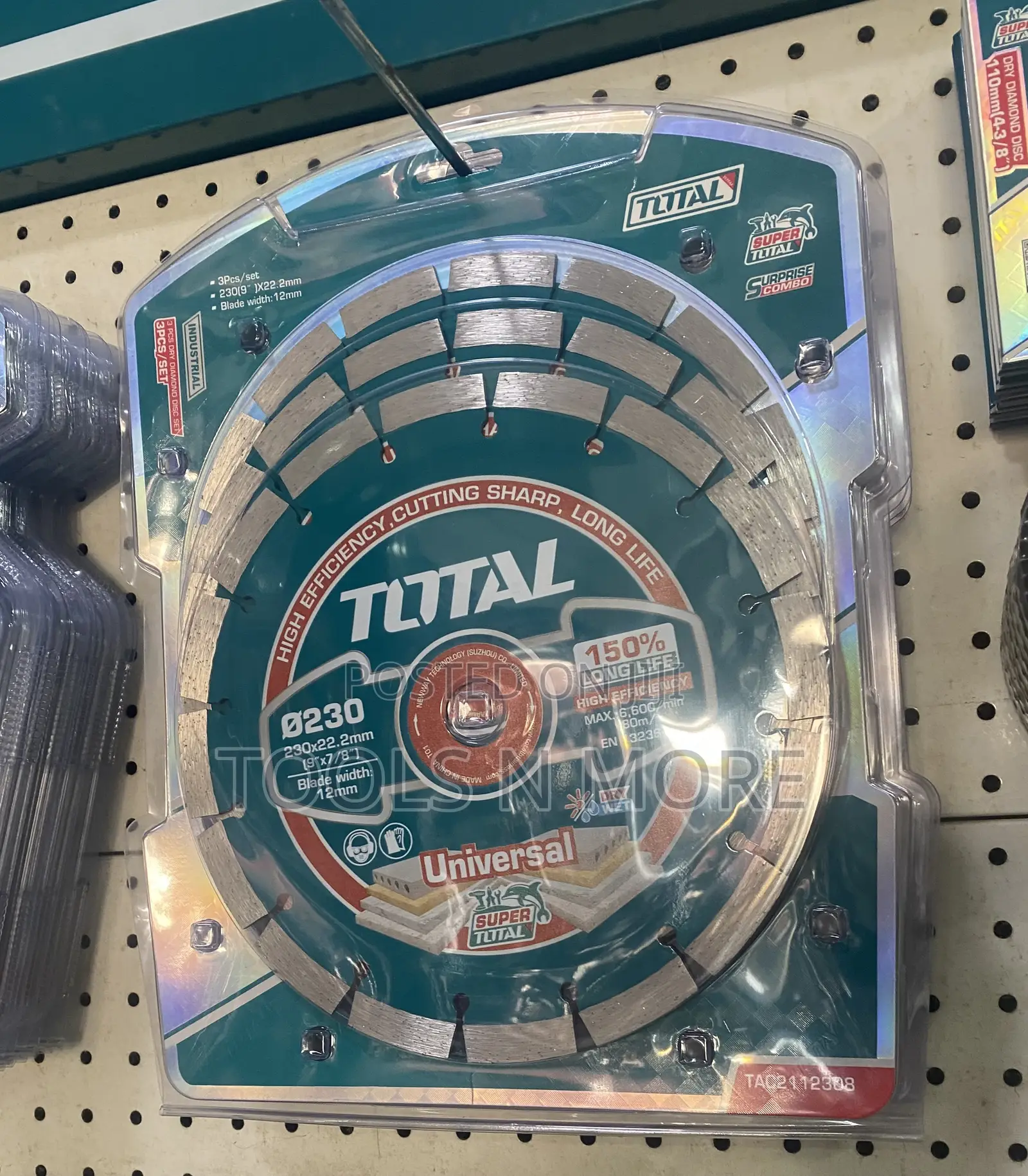 Total 3pcs Set Diamond Cutting Disc 9”