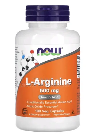 L-arginine 500mg 100 Veg Capsules | Nitric Oxide Precursor