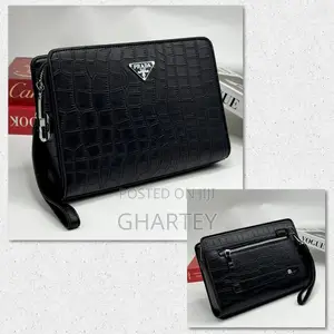 Prada Luxury Black Wrist Pouch – Sleek Style, Everyday Elegance
