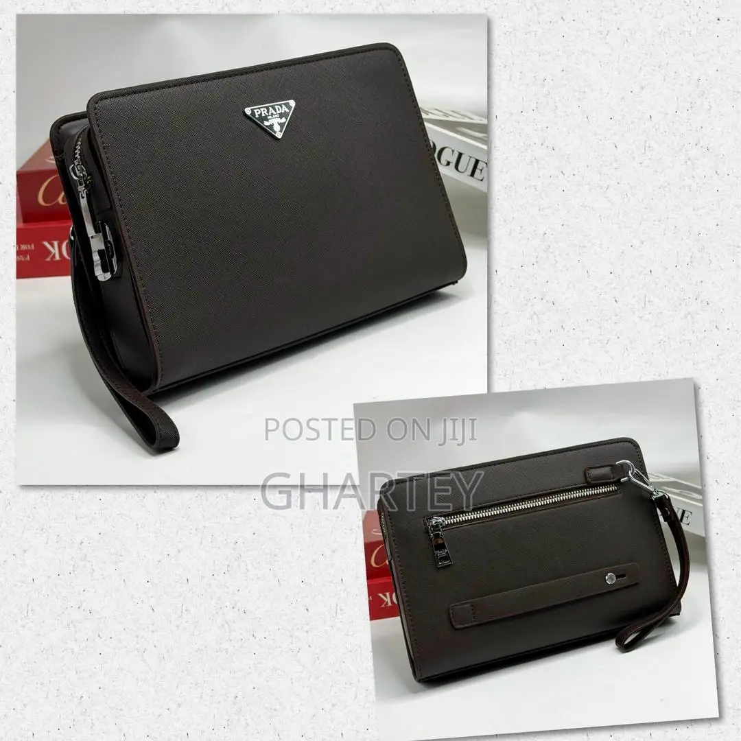 Prada Luxury Black Wrist Pouch – Sleek Style, Everyday Elegance