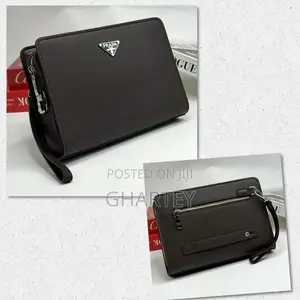 Prada Luxury Black Wrist Pouch – Sleek Style, Everyday Elegance