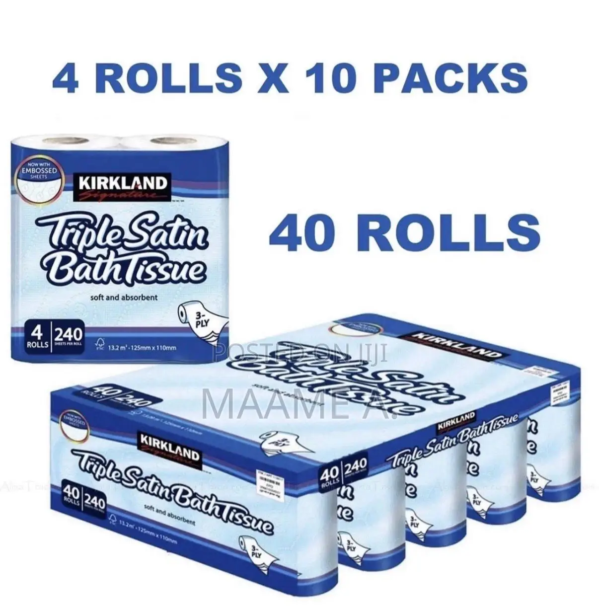 Kirkland Signature Triple Satin 3-Ply Toilet Tissue