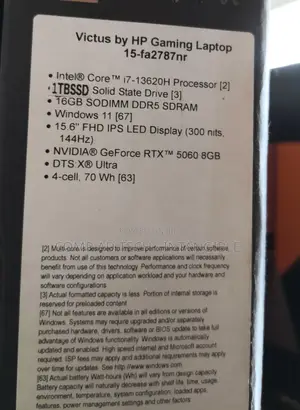 New Laptop HP Victus 15 16GB Intel Core i7 SSD 1T