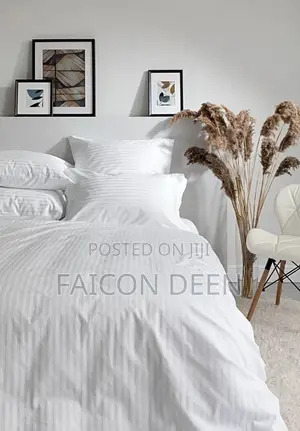 Simple, Soft Stylish White Stripped Duvet Cover Only