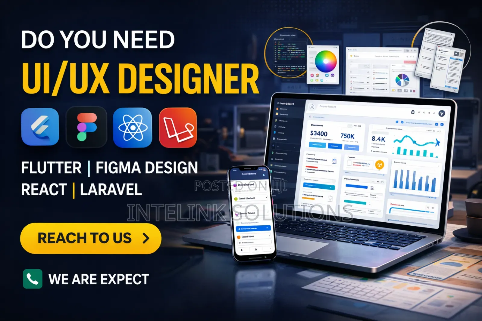 Ui/Ux Designer | Flutter | Figma Design | React | Laravel