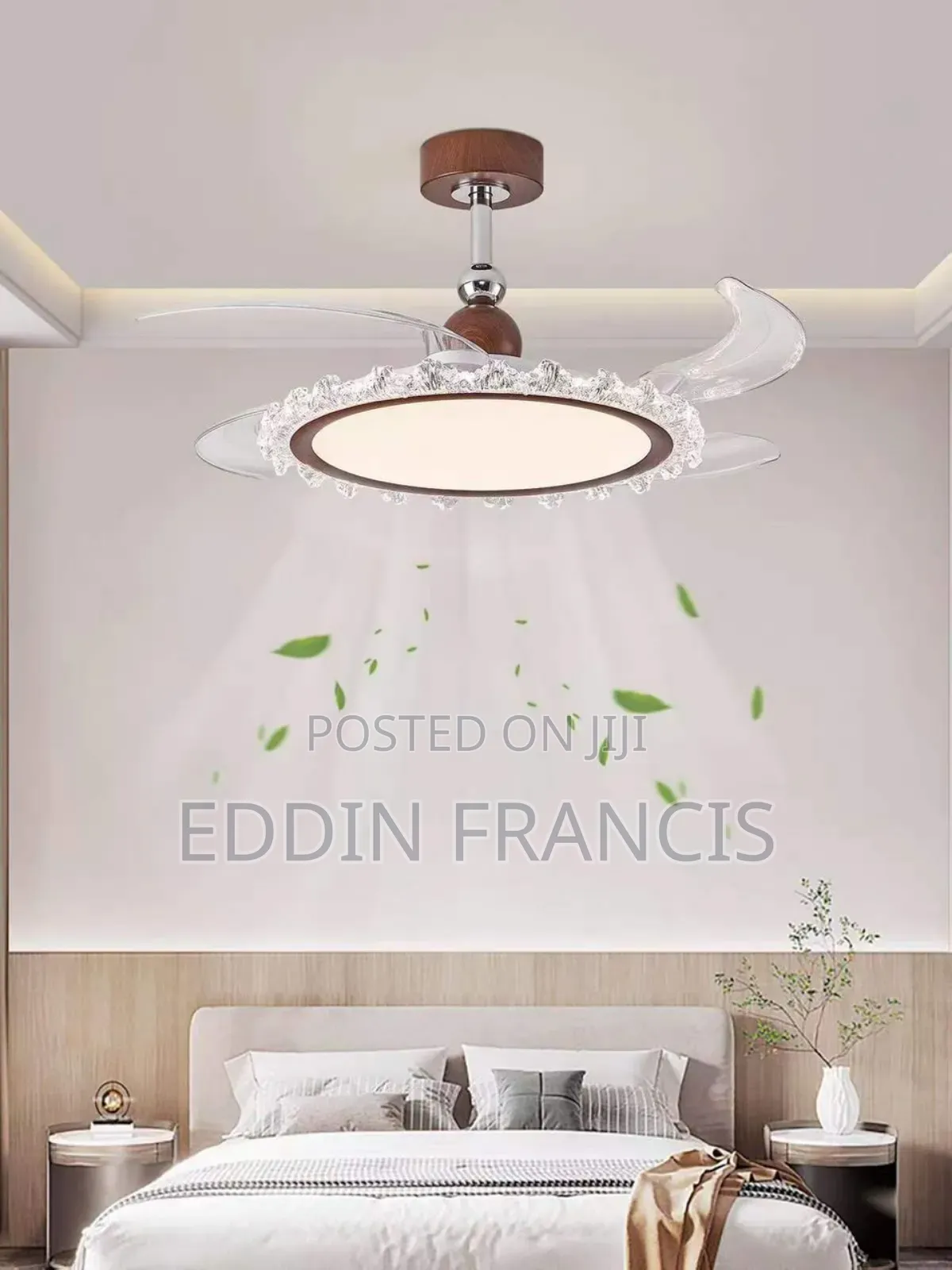Crystal Fan Light With Remote Control