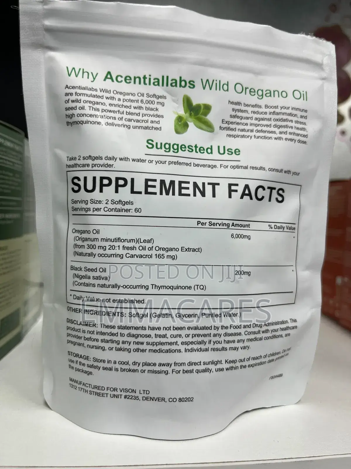 Wild Oregano Oil With Black Seed Oil