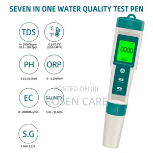 7-in-1 Ph Meter, Tds, Ec, Salt, Temps, S.G, Orp, Water Quality Tester