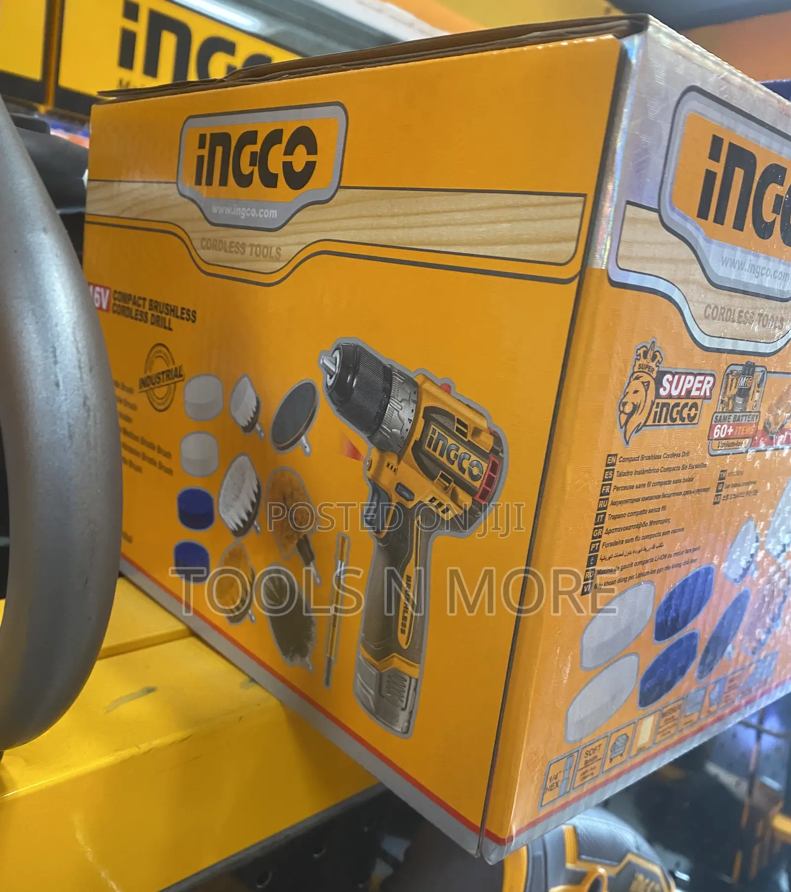 Ingco 16v Cordless Drill With Cleaning Accessories Combo