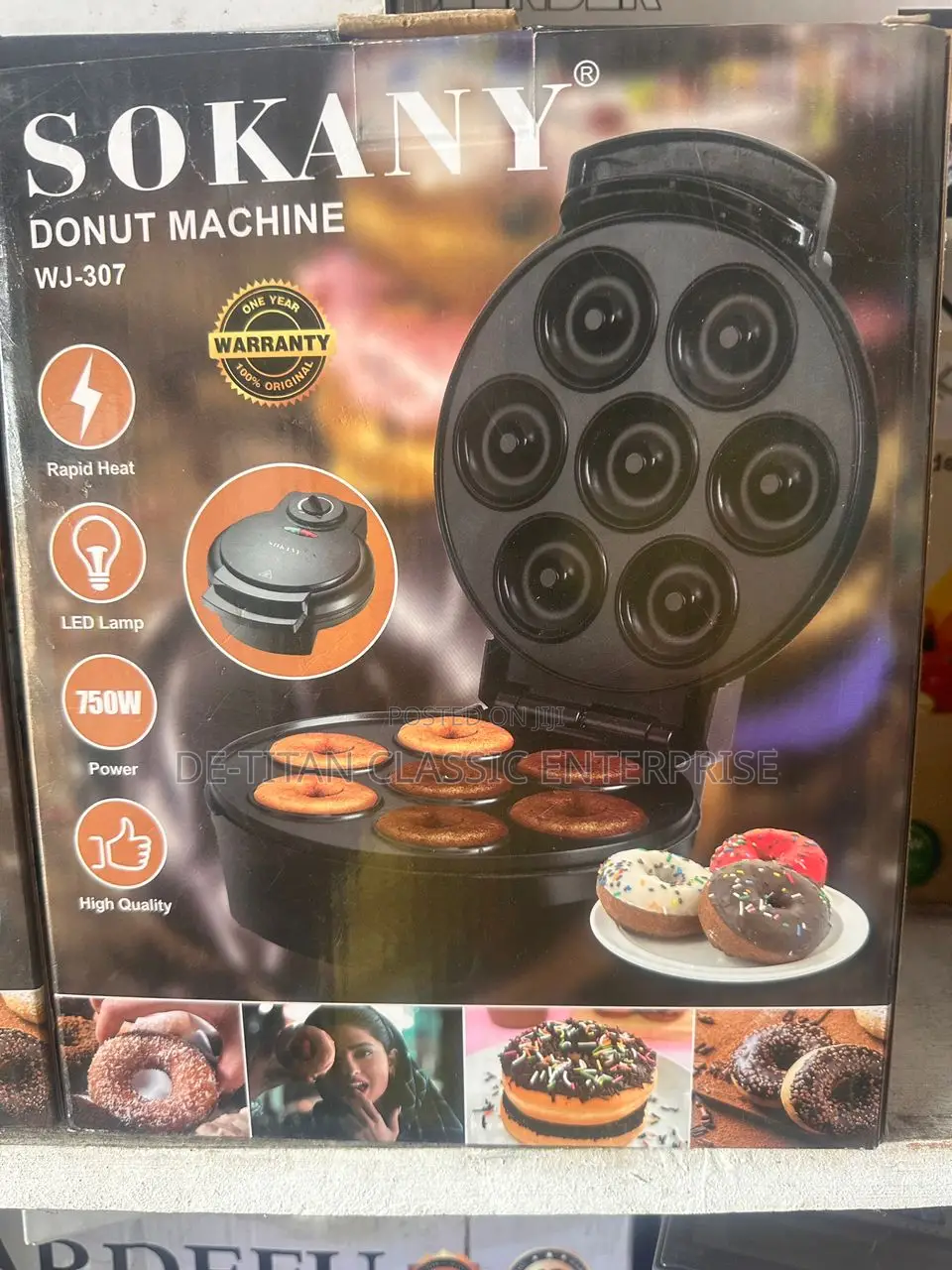 7 Slots Mini Electric Non-stick Doughnuts Maker - Black-750w