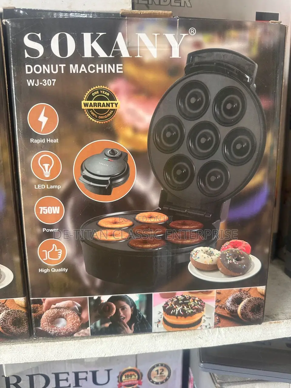 7 Slots Mini Electric Non-stick Doughnuts Maker - Black-750w