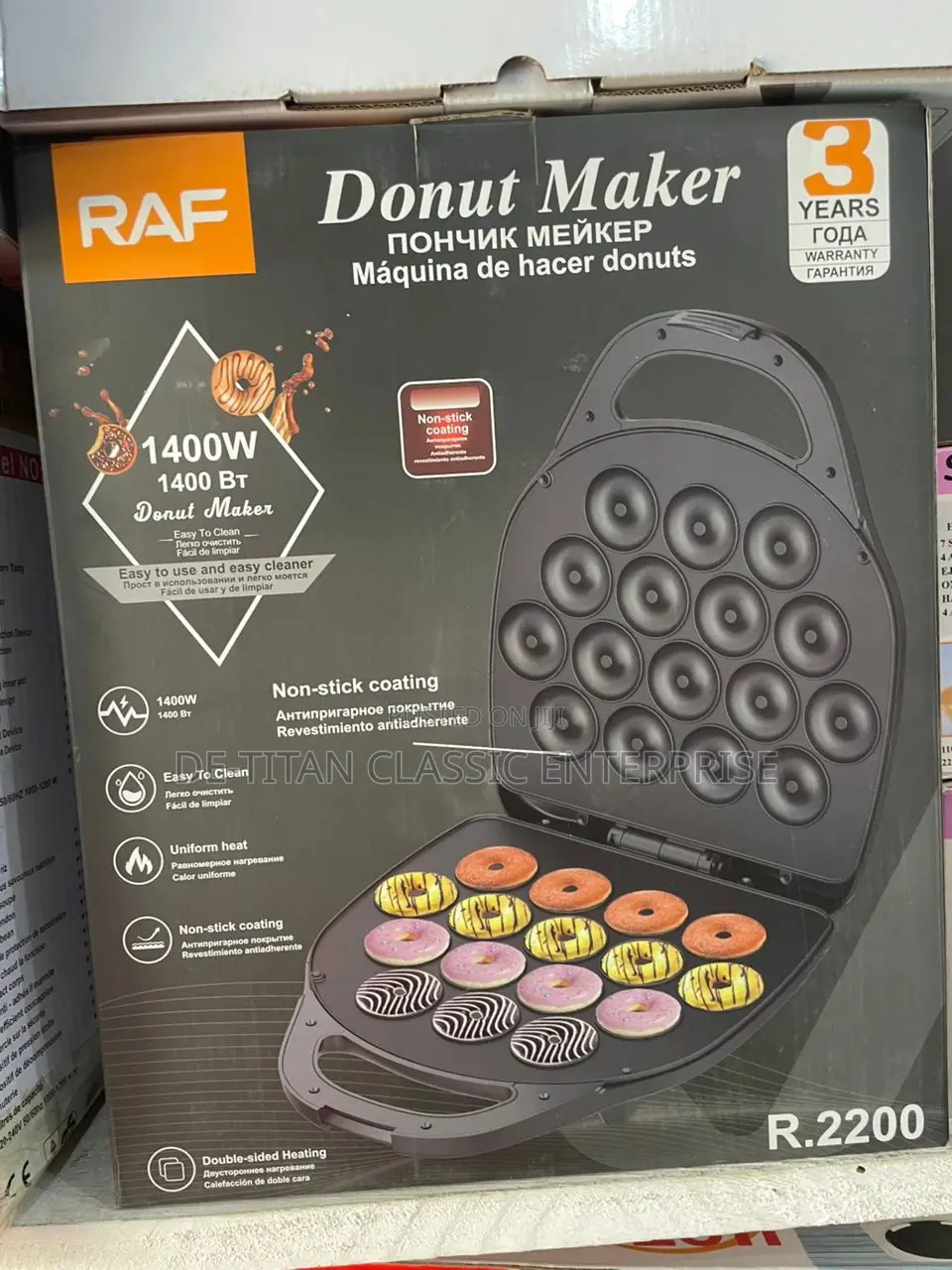Quality 16 Piece Slot Doughnut/Donut Maker - Black-1400w