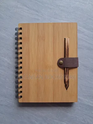Notebook With Light Brown Wooden Cover (Medium)