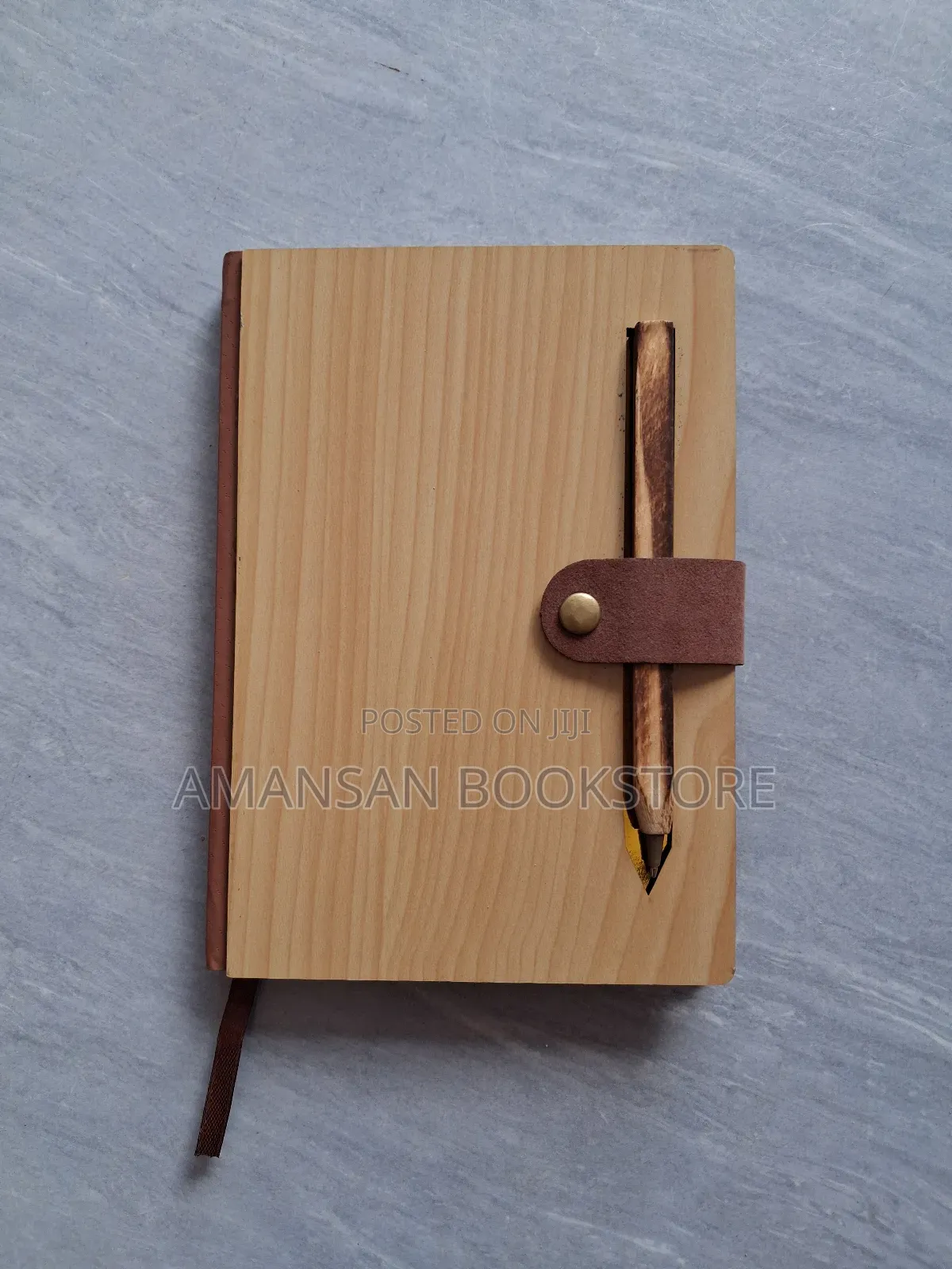 Notebook With Light Brown Wooden Cover (Small)