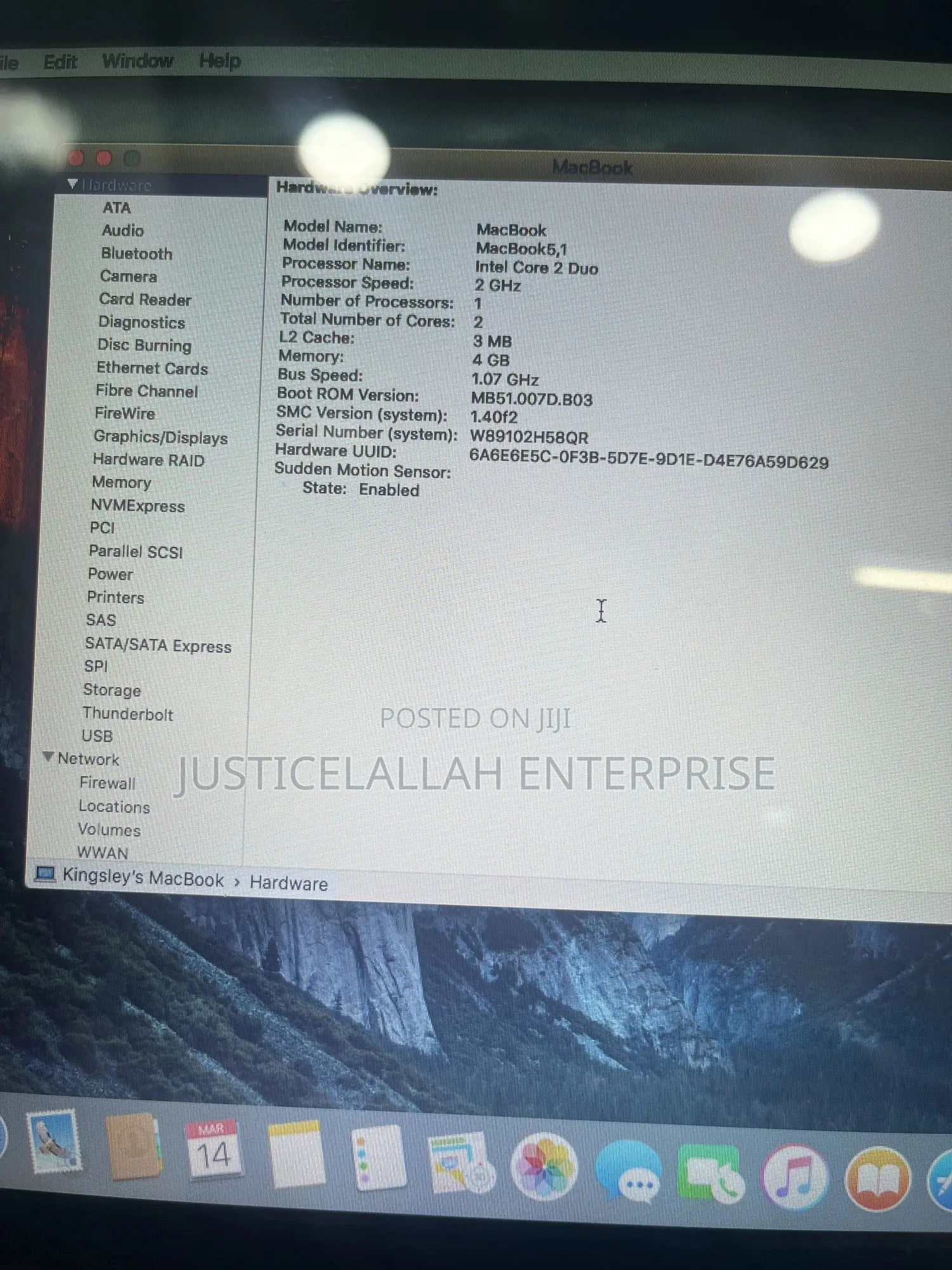 Laptop Apple MacBook Pro 4GB Intel Core 2 Duo HDD 1T